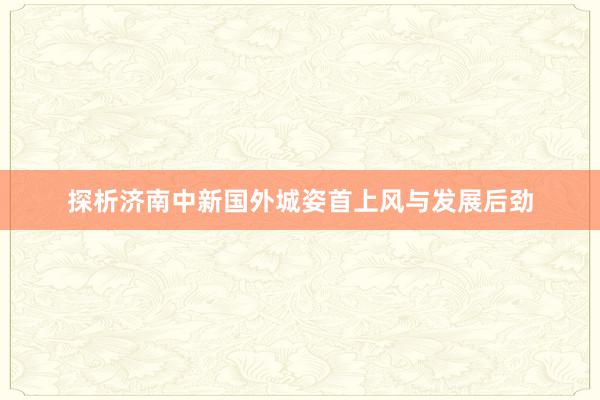 探析济南中新国外城姿首上风与发展后劲